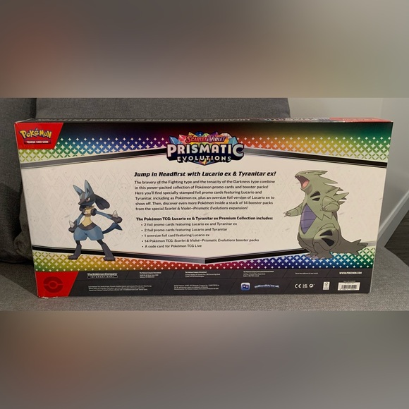 Pokémon TCG Prismatic Evolutions Lucario EX and Tyranitar Premium Collection NEW - Picture 6 of 7